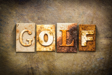 Wall Mural - Golf Concept Letterpress Leather Theme