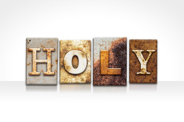 Sticker - Holy Letterpress Concept Isolated on White