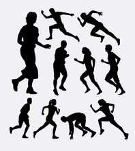 People Running Silhouettes