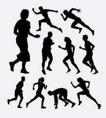 Poster - People running silhouettes