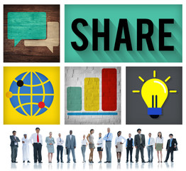 Canvas Print - Share Sharing Social Networking Participate Concept