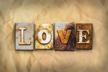 Love Concept Rusted Metal Type