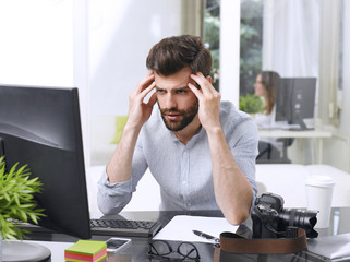 Worried businessman portrait