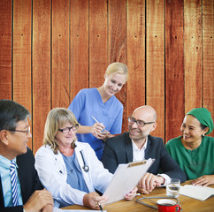 Canvas Print - People Doctor Discussion Meeting Smiling Concept