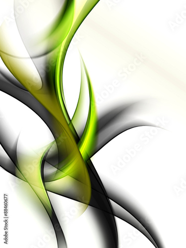 Naklejka - mata magnetyczna na lodówkę abstraction green wave composition