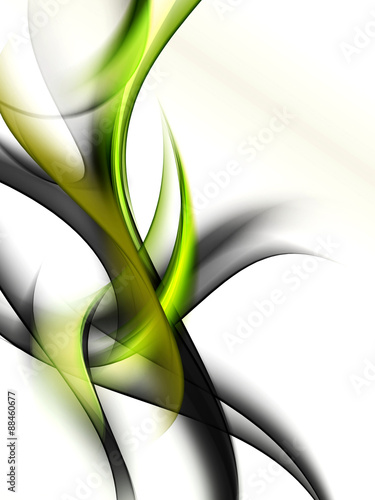 Plakat na zamówienie abstraction green wave composition