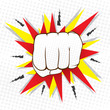 abstract hit hand punch design  vector