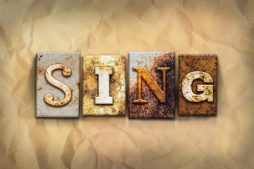 Wall Mural - Sing Concept Rusted Metal Type