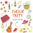 Picnic party banner  - vector illustration