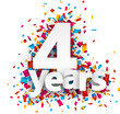 © Vjom - Four years paper confetti sign.