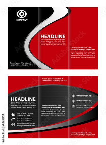Fotografie, Obraz Brochure Flyer design vector template in A4 size Tri fold