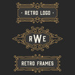 © epifantsev - The set of stylish retro logo and monogram emblem templates. Elegant vintage frames ornament logo design. Stock vector.