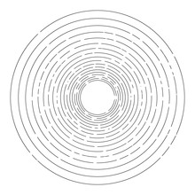 Thin Random Dashed Concentric Circles Background