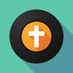 Poster - Vinyl record with a christian cross