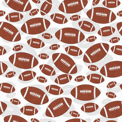 Wall Mural - Brown and White Football Tile Pattern Repeat Background