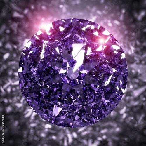 Obraz w ramie 3 D render of shiny diamond.