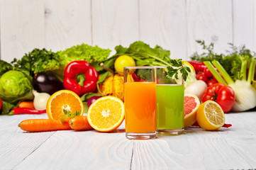 Wall Mural - Various Freshly Vegetable Juices for Detox