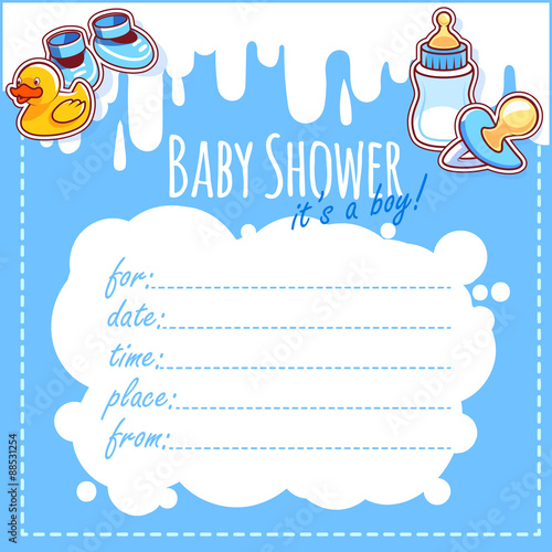 Baby Shower Card It's a boy! Blank Baby Shower Invitations for Boy in