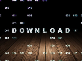 Web development concept: Download in grunge dark room