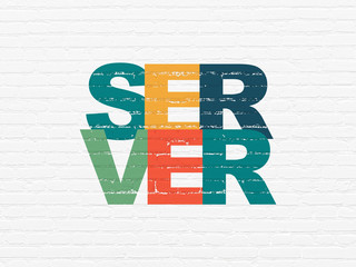Web development concept: Server on wall background