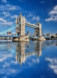 Famous Tower Bridge against blue sky in London, England