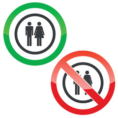 Wall Mural - Man and woman permission signs