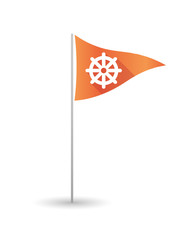 Wall Mural - Golf flag with a dharma chakra sign