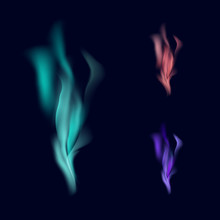 Set Of Colorful Flames. Vector Illustration.