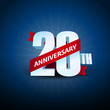 20th Anniversary 3D on blue background