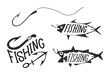 fishing symbol, illustration fishing sketch design hook fish and fishing character
