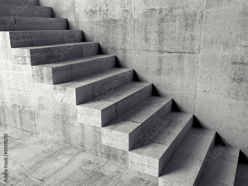 Tapeta ścienna na wymiar Cantilevered stairs on the wall, 3d illustration