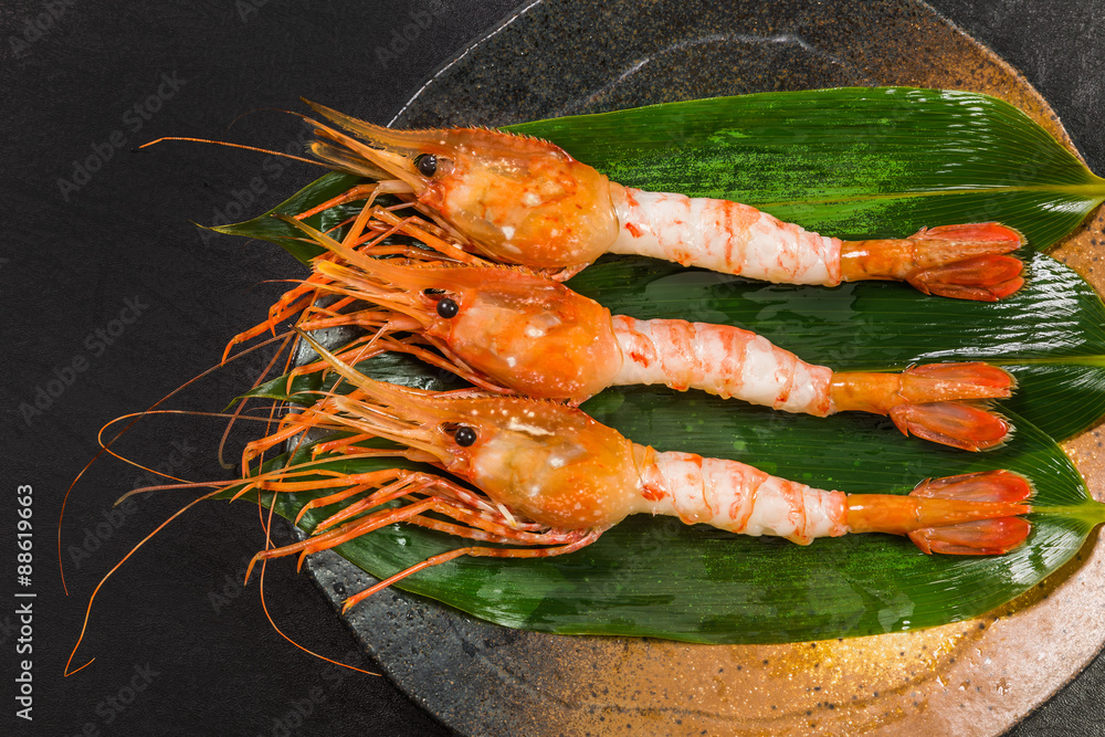 えびの刺身 Sashimi of the Pandalus nipponensis Stock Photo | Adobe