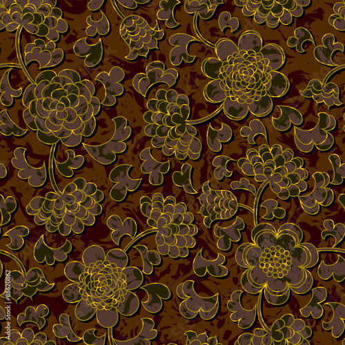 Fotografía seamless floral damask pattern background