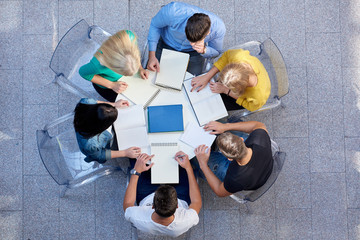 Canvas Print - group of students  top view