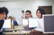© .shock - students group in computer lab classroom