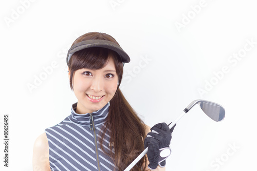 ゴルフウェアが可愛い若い日本人女性 Stock Photo Adobe Stock