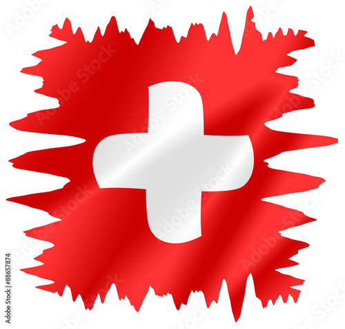 Schweizer Flagge Flag Of Switzerland Zerrissene Schweizer