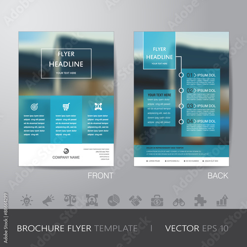 corporate blur background brochure flyer design layout template Poster
