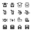 healthy fitness diet and slim icon set, vector eps10