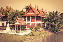 Top Part Of Traditional Thai Style Architecture