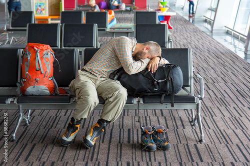 Fotografie, Obraz Airport lounge and people waiting for boarding