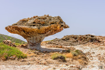 Wall Mural - Skiadi stone - a giant lump in the shape of a mushroom, a unique natural attraction of the island of Kimolos, Cyclades, Greece.