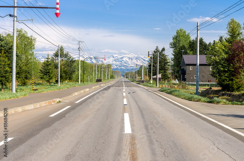 雪山への一本道北海道stock Photo Adobe Stock 雪山への一本道北海道stock Photo Adobe Stock