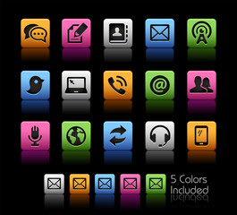 Wall Mural - communications icons // colorbox series -- the vector file includes 5 color versions for each icon i