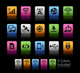 Wall Mural - connectivity icons // colorbox series -- the vector file includes 5 color versions for each icon in 