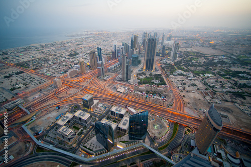 Naklejka - mata magnetyczna na lodówkę Dubai cityscape, UAE