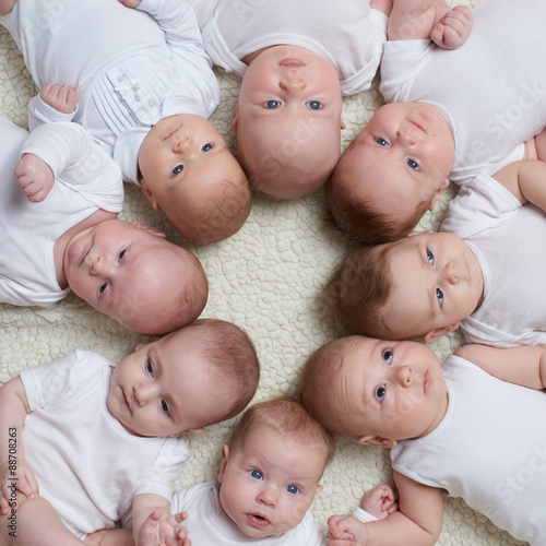 cute babies on light background Tableau sur Toile