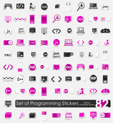 set of programming stickers