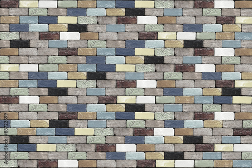 Plakat na zamówienie Dimmed colorful background with brick walls