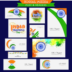 Poster - Social media header for Indian Independence Day.